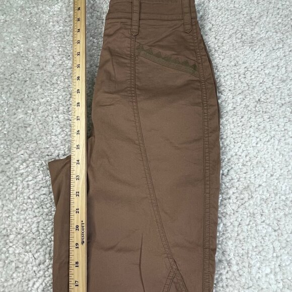 Anthropologie Ellie Embroidered Utility Pants Brown 0 - Picture 8 of 10